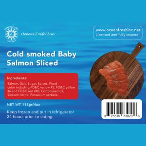 Cold Smoked Baby Salmon Sliced