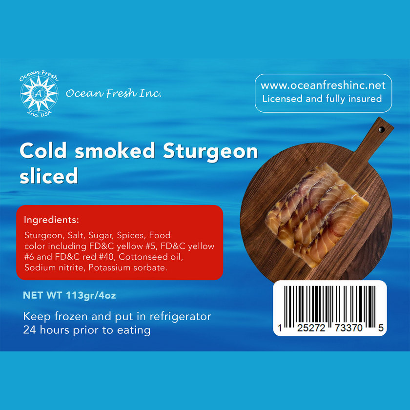 Cold Smoked Sturgeon Sliced - Image 2